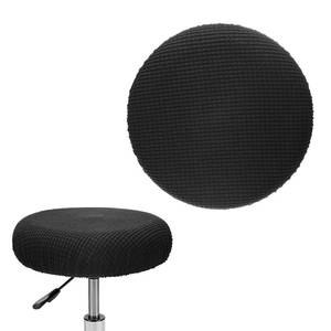 lot 4021 image: M METERXITY 1-Pack Bar Stool Covers Round, for 12-14 Inch Polyester Corn Grid Seat Covers with Elastic Bands for Bar StoolRound Cushion Star Black