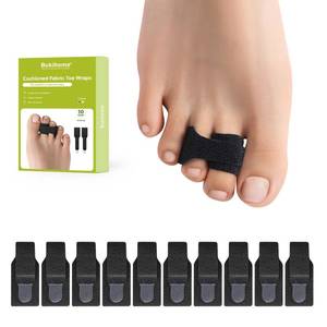 lot 4024 image: Bukihome Hammertoe Corrector - 10 Pack Toe Straighteners - Broken Toe Wraps - Realign Bent, Curled, Crooked, Claw, Hammer Toes - Toe Corrector Splints for Men and Women (Small, Black)