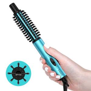 lot 4035 image: Farery Mini Thermal Brush, Curling Iron 34 Inch, Heated Round Brush for Volumizing and Small Curls, Travel Size Hot Brush for Short and Thin Hair, Dual Voltage, One Heat 392°F, Touch-ups, Blue