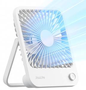 lot 4039 image: JISULIFE Desk Fan Battery Rechargeable, 4500mAh 180°Foldable Portable Personal Fan, 4 Speeds Adjustable Long Battery-life for Home Office Travel Outdoor Gifts for Women Men-White