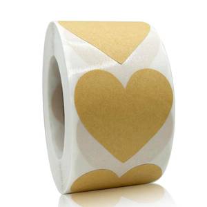 lot 4044 image: 500 PCS Kraft Heart Stickers Valentines Day Stickers - 1.5ftft Love Heart Shape Decorative Labels, Self-Adhesive All-Purpose Gift Labels Sticker for Craft Envelopes Boxes Wedding Anniversaries