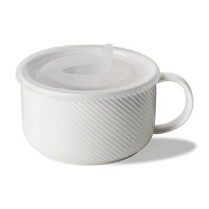 lot 4374 image: Adewnest Oversized Soup Bowl with Handle 38 oz Ceramic Soup Mug with Lid - Microwave Safe Jumbo Food Storage Container for Ramen Cereal Breakfast Meal Prep Office Lunch Dorm Living - White 6 Inch