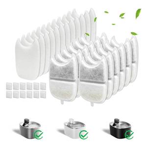 lot 4379 image: Kactoily 12 Pack Cat Water Fountain Filter and 12 Pump Filter Sponges Replacement, Cat Dog Pet Drinking Fountain for 135 fl oz4L (YPD-C004P,YPD-C004S)