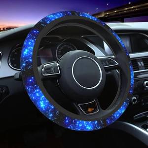 lot 4424 image: LONSANT Galaxy Steering Wheel Cover for Women Men Beautiful Starry Night Print Blue Galaxy Outer Space Wheel Protector Case Auto Car Accessories Universal for Most Cars SUV Sedans Trucks (15 Inch)