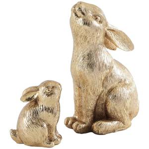 lot 4432 image: Set of 2 Easter Bunny Figurines, Gold Home Decor Resin Rabbit Statue, Easter Table Decor, Rabbit Figurines for Spring, Vintage Decorations Indoor Home Decor for Living Room Farmhouse Gift