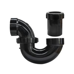 lot 4436 image: LESSO P Trap with Threaded Adapter Ring,1-12 Leak and Odor Proof Drain Kits for BathroomKitchenRV Sink Drain, ABS P Trapin