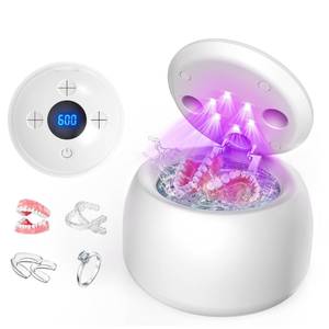 lot 4438 image: ARAER Ultrasonic retainer cleaner machine, 45kHz denture dome With UV Light,Dental Cleaning POD For Aligners, Mouth Guards, Night Guards, Toothbrush,Jewelry,200ML Capacity
