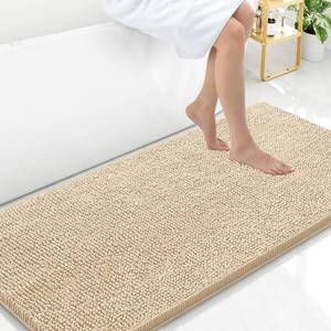 lot 4488 image: Arotive Bathroom Rugs 47x24, Extra Soft Absorbent Shaggy Chenille Bath Rugs, Machine Washable Rubber Backing Non-Slip Bath Mats for Bathroom Floor Tub and Shower, Home Decor Accessories, Beige