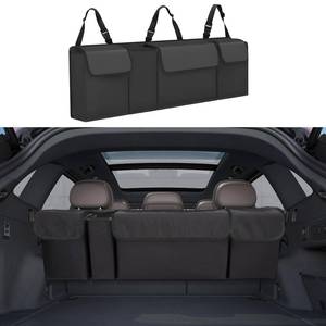 lot 4489 image: Tioollev Car Trunk Organizer, Backseat Hanging Large Storage with Adjustable Straps,Waterproof PVC Collapsible Cargo Bag, Car Interior Accessories for Auto SUV MPV (Black)