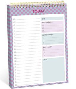 lot 4491 image: To Do List NotePad, Aesthetic To Do List Notebook for Work With 52 Sheet For Daily Tasks and Goal Setting, Undated Daily Planner Perfect for Office, Home and School Supplies - Lavender Checkered