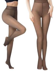 lot 4494 image: Zibnwek Fleece Lined Tights For Women, Panty Hose Womenfts Control Top, Fake Translucent Thick Thermal Sheer Tights, Winter Nylons Warm Sheer Leggings, S-M, 220g