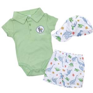 lot 4503 image: 3 Pcs Reborn Baby Doll Clothes for 18-22 Inch Reborn Dolls Newborn Baby Boy Clothes Green Dinosaur Outfit Accessories Fashion ShirtandShortsandHat