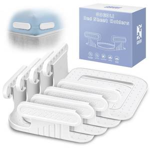 lot 5532 image: Goedli Lock Sheet Holders - No More Loose Sheets, Secure Bed Sheets, Fits All Kinds of Sheets and Mattress Sizes, ABS Material with High Flexibility, Easy One-Time Installation (White)