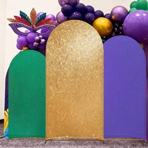 lot 5537 image: VitalCozy 7.2ft Arch Backdrop Cover Spandex Fitted Arch Stand Covers Round Top Backdrop Cover for Party Photoshoot Decorations