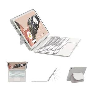 lot 6073 image: EIP Magnetix Keyboard Case for Google Pixel Tablet 11 inch (2023), Adjustable Viewing Angle, Detachable, Easy Carry, Protective Cover Compatible with Speaker Dock, 7 Backlight Color, White, US Layout