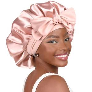 lot 6091 image: YANIBEST Adjustable Satin Bonnet for Sleeping Women Double Layer Hair Bonnet Reduce Friction Prevent Frizz Natural Curly Hair