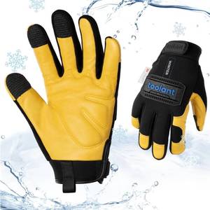 lot 6111 image: toolant Upgraded Waterproof Winter Work Glove with 3M Lining,Heavy Duty High Dexterity Leather Gloves,Touchscreen with Impact Protection size XL