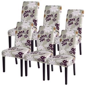 lot 6114 image: SearchI Dining Room Chair Covers Set of 6, Stretch Printed Floral Parsons Chair Slipcovers Removable Washable Kitchen Chair Protector Cover for Dining Room, Hotel, Ceremony (Flower Pattern8)