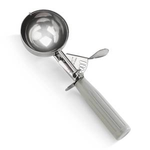 lot 6123 image: New Star Foodservice 34769 Commercial-Grade Thumb Press Food DisherIce Cream Scoop, 188 Stainless Steel, 4 oz, Size 8, Grey