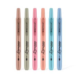 lot 6137 image: WRITECH Retractable Highlighters Assorted Colors Chisel Tip Click Aesthetic Highlighter Marker Pens Pack Multi Colored Ink No Bleed Smear for Highlighting Journaling (6ct Vintage)