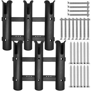 lot 6145 image: rssqzqypy 2Pcs Fishing Rod Holder Bracket Tube,3-Pole Side Mount Rod Holder with Screws Portable Boat Rod Rack Tube for Garage Wall Mounted Fishing Boat Golf Cart Cooler ATV Trailer
