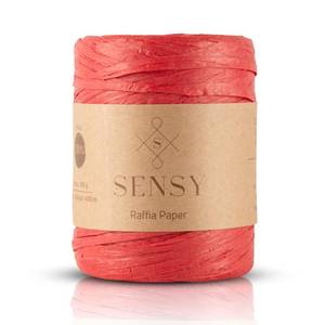 lot 6160 image: Sensy Premium 438 Yards Raffia Paper, Paper Ribbon (Red)
