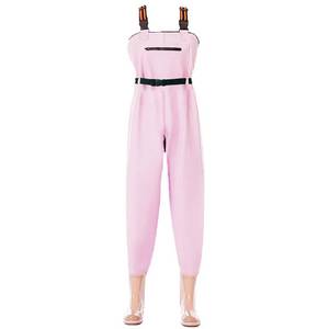 lot 6162 image: Aikelai PVC Insulated Chest Waders for WomenGirl,Waterproof Duck Hunting Fishing Waders,Womens Fishing Wader with Boots (pink, 10) size 10