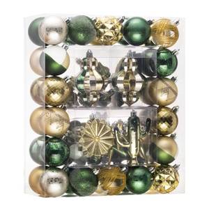 lot 6173 image: DecorbyHannah 100ct Christmas Ornaments Set, Green Gold Christmas Ornaments for Tree Decorations, Assorted Shatterproof Plastic Hanging Ball Bulk for Xmas Home Party Indoor Decor (Value Pack)