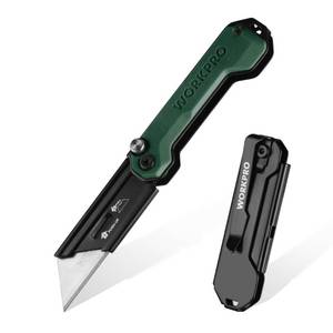 lot 6180 image: WORKPRO EDC Folding Utility Knife, Mini Box Cutter with Quick Open Axis Lock, Quick Change Blade Razor Knife, Foldable Small Pocket Knife with Belt Clip