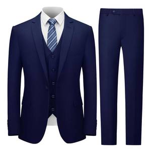 lot 6207 image: Cooper and Nelson Menfts Suit Slim Fit, 3 Piece Suits for Men, One Button Jacket Vest Pants with Tie, Tuxedo Set Navy XL