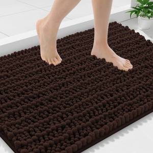 lot 6210 image: Smiry Bathroom Rugs Mat 36x24, Extra Soft Absorbent Chenille Bath Rugs, Non Slip Rubber Backing Machine Washable Quick Dry Bath Mats for Bathroom Floor, Tub, Shower, Home Decor Accessories, Brown