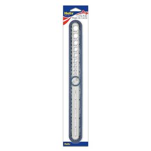 lot 6214 image: Maped - Helix 2-in-1 Ruler with Integrated Circle Templates 12 Inch30cm - Draw Circles up to 12 Diameter, 12in and 30cm Graduations, Kid-Friendly Designin
