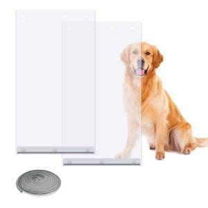lot 6217 image: A2 Pack XL Replacement Dog Door Flaps with 78 Inch Long Sealing Strip, Weather Resistant Doggie Door Replacement Flap Compatible with 9.88 x 18in Extra Large Dog Doorin