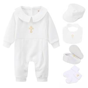lot 6225 image: TJCONETJC Baby Boy Girl Baptism Outfit Infant Christening Outfit with Shoes and Socks 5Pcs (Style2, 0-3m)