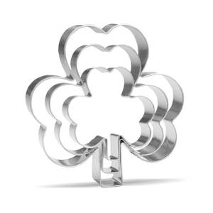 lot 6231 image: Shamrocks Cookie Cutter Set - 3 Piece - Stainless Steel