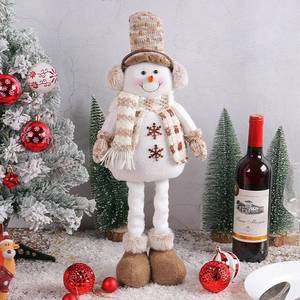 lot 6234 image: Christmas Figurines Doll Snowman Plush for Christmas Party Decoration Xmas Ornament for Table Fireplace Garden Decor