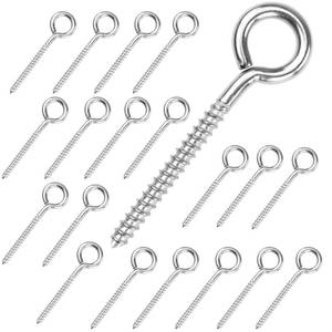 lot 6251 image: Muzata 20 Pack Eye Screws 3.3 Inch Stainless Steel Eye Hooks Screw for Wood Heavy Duty Self Tapping M6 Eyelet Hooks Securing Cables Wire Indoor Outdoor CR18