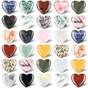 lot 6253 image: Nuenen 30 Pcs Heart Shape Crystals Bulk 1.2 Inch Gemstone Mother Gift Heart Stones Worry Rocks Quartz Love Pocket Palm Bulk for Valentinefts Day Mom Women Meditation (Vintage Color)