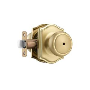 lot 6410 image: NCSEN Satin Brass Door Knobs with Camelot Trim,Gold Interior Door Knob with Lock,Coastal Privacy Door knob for Bath and Bedroom