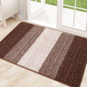 lot 6453 image: Kitinjoy Indoor Outdoor Door Mat, 32x20 Non-Slip Absorbent Dirt Trapper, Low-Profile Washable Inside Entrance Front Floor Mat, Sturdy Soft Entry Doormats for Entryway, Brown