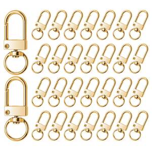 lot 6459 image: JJUNW 30 Pcs Metal Lobster Claw Clasp, Swivel Snap Key Chain Clip Hooks, Keychain Hooks for Keychain Making DIY Crafts Lanyard Making Pet Collar(Gold)