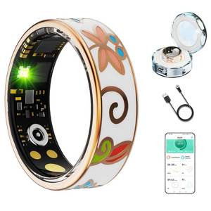 lot 6467 image: SIERDE Smart Ring for Women and Men, Fitness Tracker with Heart Rate, Blood Oxygen, Blood Pressure, Sleep Monitoring, Step Counting, IP68 Waterproof for iPhone and Android Rose GoldWhite 7