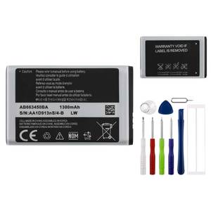 lot 6477 image: E-YIIVIIL Replacement Battery AB663450CA Compatible with Samsung Galaxy SGH-a867 a827 E1100 E1120, 1300mAh 3.7V, with Repair Tool Kit