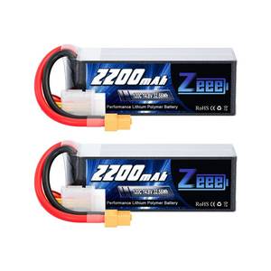lot 6479 image: Zeee 4S Lipo Battery 2200mAh 14.8V 120C with XT60 Plug RC Graphene Battery for RC Models RC Boat FPV Drone Quadcopter Helicopter Airplane RC Car(2 Pack)