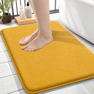 lot 6497 image: OLANLY Thick Memory Foam Bath Mat Rug 24x16, Extra Soft Absorbent Bathroom Rug, Quick Dry Bath Mats, Non-Slip, Machine Washable Carpet for Floor, Tub and Shower, Home Decor Accessories, Golden Yellow