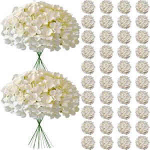 lot 11130 image: Cherica 65Pcs Champagne Hydrangea Artificial Flowers Bulk,Realistic Silk Fake Flowers with Stems,Faux Hydrangea Flowers for Wedding Home Decor Centerpieces Living Room Garden Party Baby Shower Decor