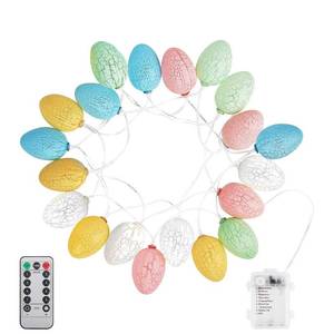 lot 11158 image: C APPOK Easter Decorations Lights with Timer, 6.5Ft 20 LEDs Egg LED String Lights with Remote, Waterproof Battery Operated Fairy String Light for Easter Decor, Outdoor, Home, Party