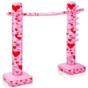 lot 11173 image: Poen Valentines Game Inflatable Limbo Game for Adults Valentines Day Party Games Inflatable Decoration Fun Limbo Party Carnival Game for Outdoor Party Supplies(Heart)