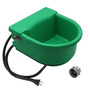 lot 11189 image: APlayfulBee Automatic Heated Dog Waterer Bowl Feeder Constant Temperature Dispenser 3L Outdoor Thermal Bowl with Float Ball Valves for Pet Dog Horse Cattle Goat Sheep (Green)