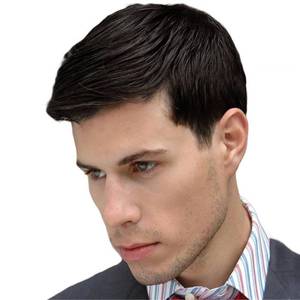 lot 12225 image: Dai Cloud Short Black Wigs for Men Layered Fluffy Natural Synthetic Hair Male Wig Daily and Halloween Wig